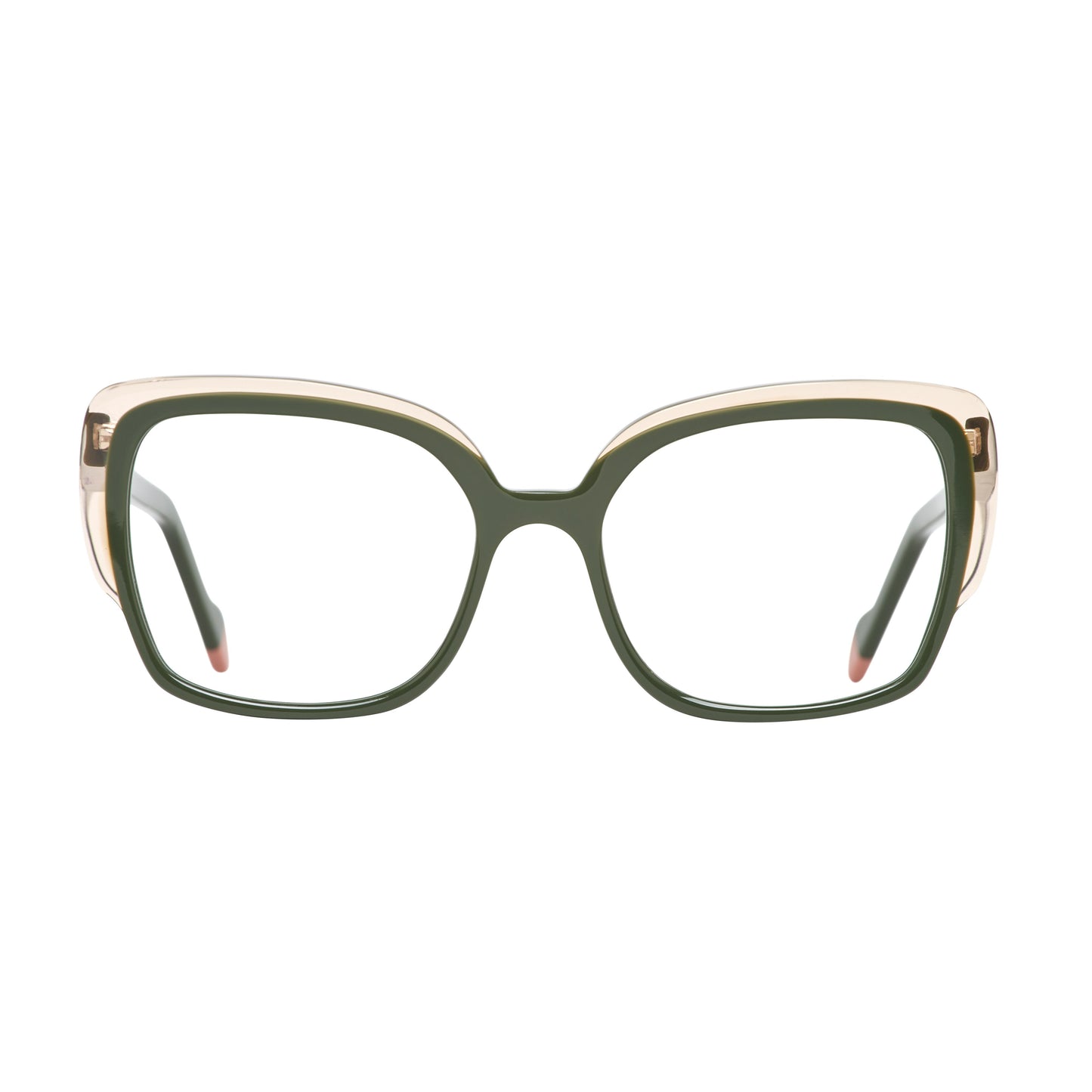 514 - Verde Militar com Rosa Champagne