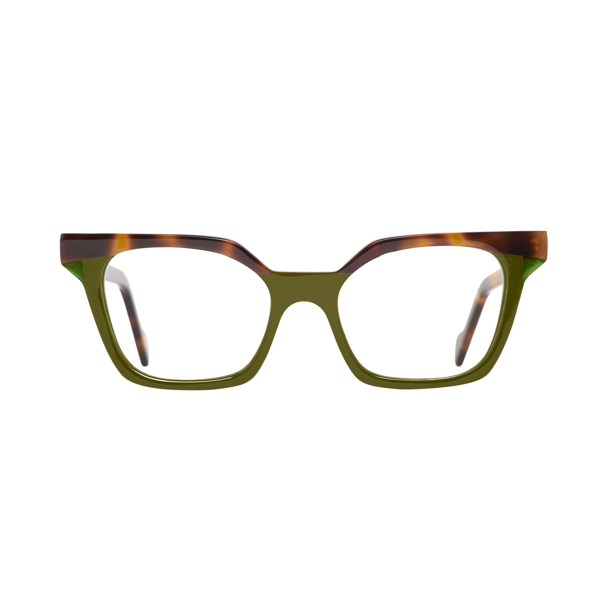 528 - Verde Oliva com Havana Marrom Escuro
