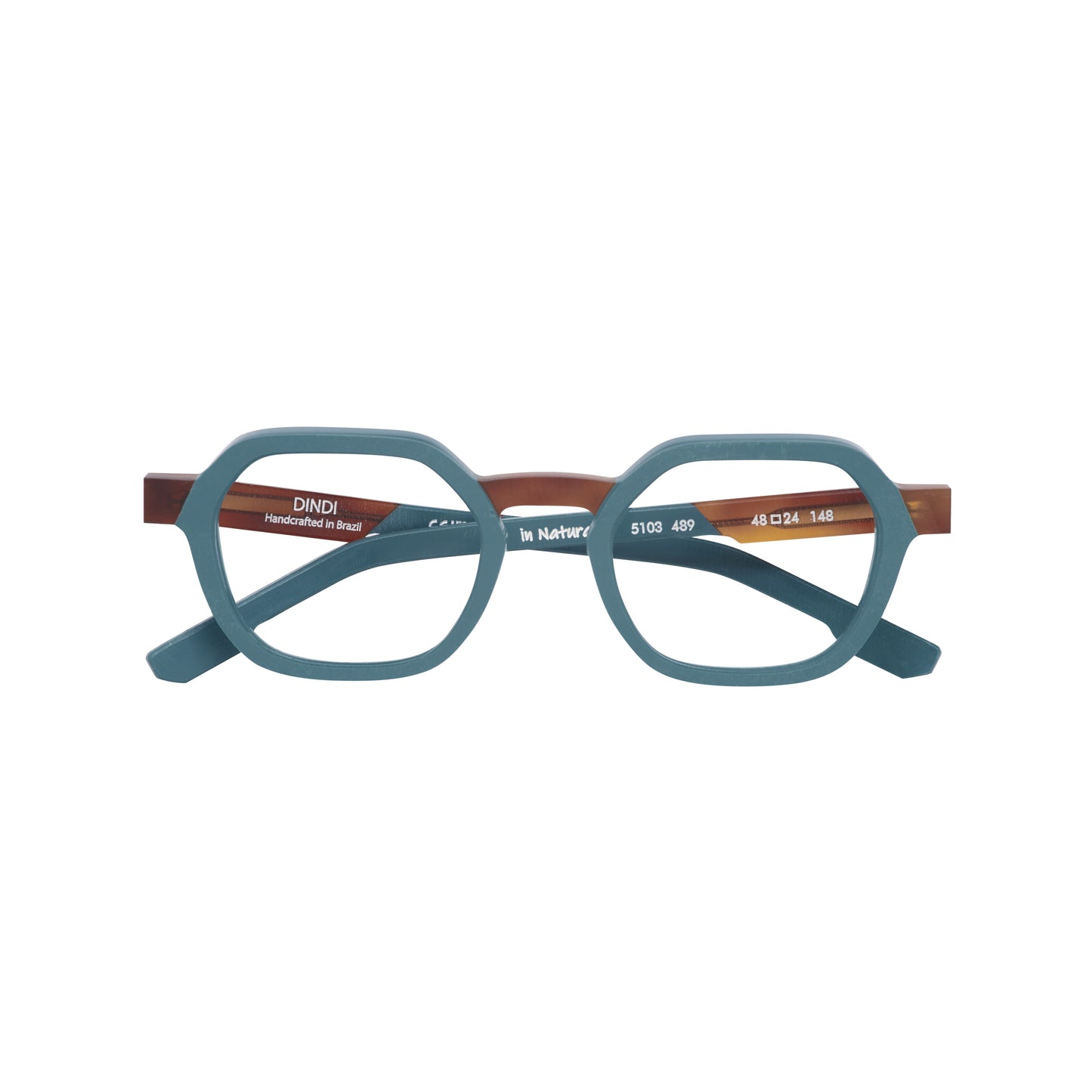 489 - Verde Oceano com Havana Marrom Claro